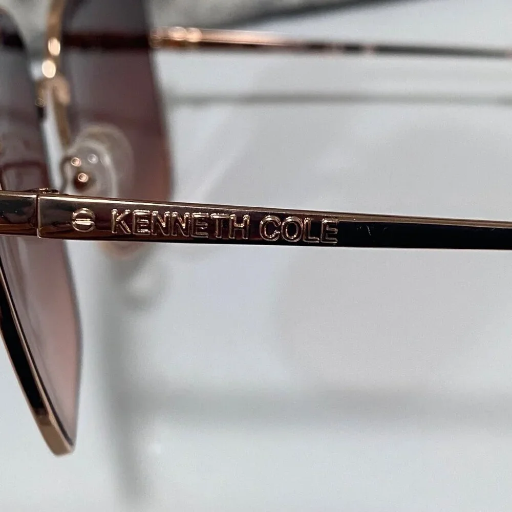 NEW Kenneth Cole Boho Gradient Square Lens Sunglasses in Rose Gold